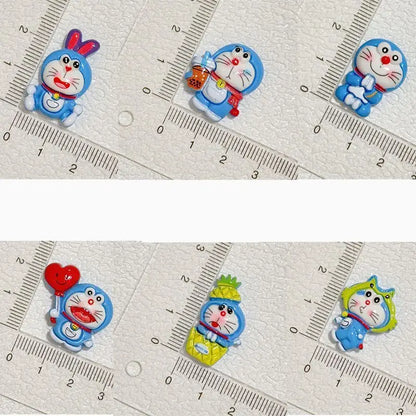 Doraemon mini accessories cute cartoon DIY hair clips, fridge magnets, phone cases, resin accessories, fun and creative
