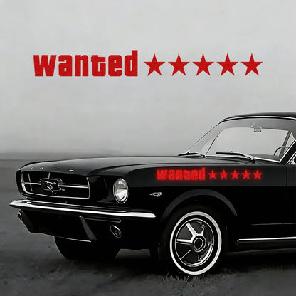 1PC Reflective Wanted Car Sticker Waterproof for Auto Windshield Side Door Window DIY Vehicle Decoration Universal Vinyl Decals