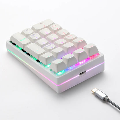 K24Pro 21Keys Number Pad Mechanical Numeric Keypad Hot-Swap Wired Motospeed Numpad Gaming Mini Keyboard Programming Keypads