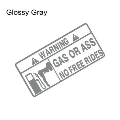 15x7cm Gas or Ass Car Sticker Window Windshield Creative Free Ride Vinyl Decals for Truck Motorcycle Vans Pickup Fuel Tank Decal
