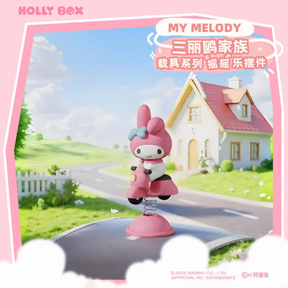 Anime Figures Sanrio Kawaii Kuromi Pochacco Hangyodon Hello Kitty Mymelody Action Figure Dolls Desktop Rocking Ornament Gifts