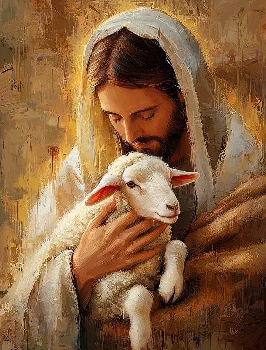 Graffiti Christian Jesus With Child Art Posters Christian Faith Jesus Walking In Flower Field Canvas Painting Bedroom Home Decor