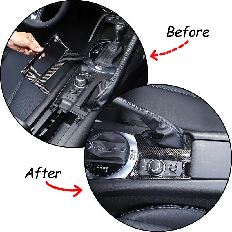For Mazda MX-5 MX5 ND 2016-2024 ABS Carbon Fibre Interior Kit Dashboard Console Gear Shift Panel Cover Trim Stickers