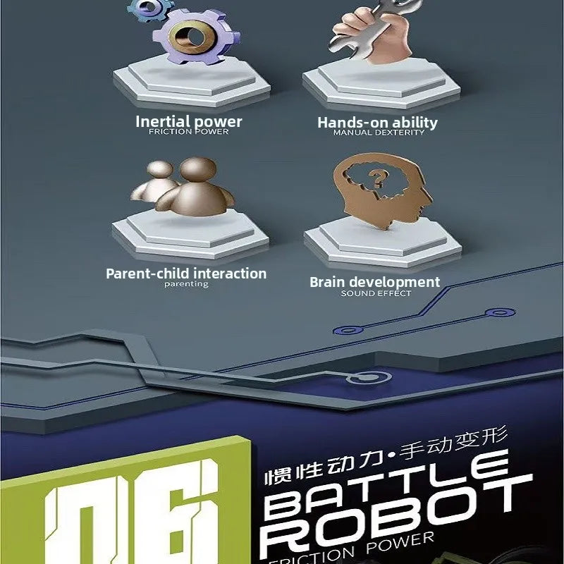 Boy Mecha Model Engineering Mixer Transformed into Robot Children's Deformation Toys Birthday Gift