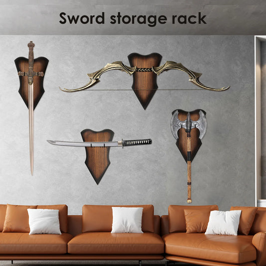 Adjustable Display Rack Wall Mount Sword Stand Multifunctional Wood Katana Holder Hook for Displaying Bow Dagger Axe Anime Prop