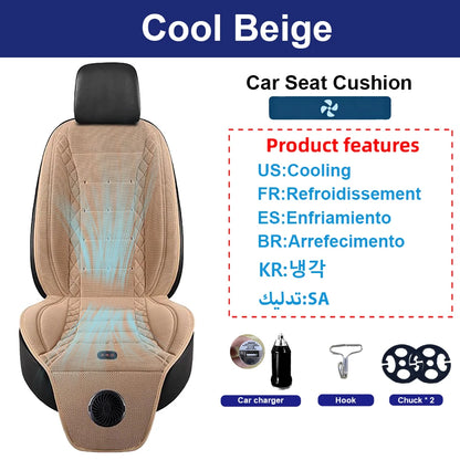 2In1 Car Seat Cover Heating Cooling Seat Cushion 12V Winter Heating Warmer＆Summer Cooling Ventilation Seat Automotive Interior