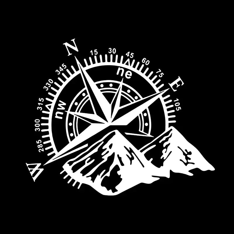 Vinyl Decal Mountain Compass Car Stickers Waterproof Auto Decor for Niva SUV 4X4 Off Road Rear Window 20cm*16.7cm