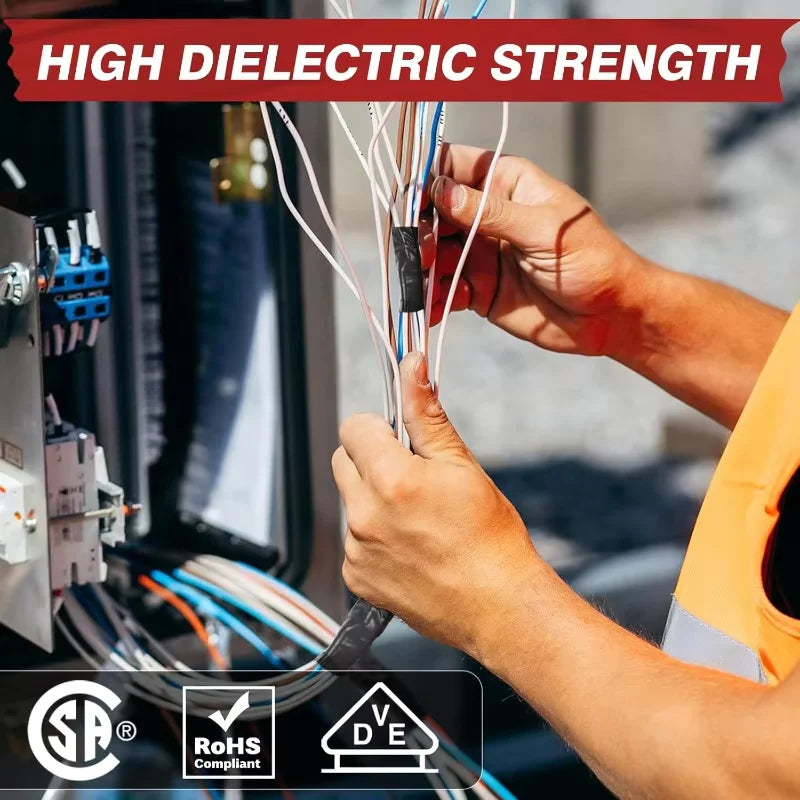 Electrical Insulating PVC Tapes Temperature Resistant Heat Black Insulating Tape Self Adhesive Electric Wire Protection Tapes