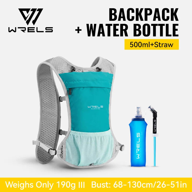 WRELS Running Vest Lightweight Hydration Vest with Water Bladder Hydration Backpack for Marathon Trail Cycling Hiking Jogging