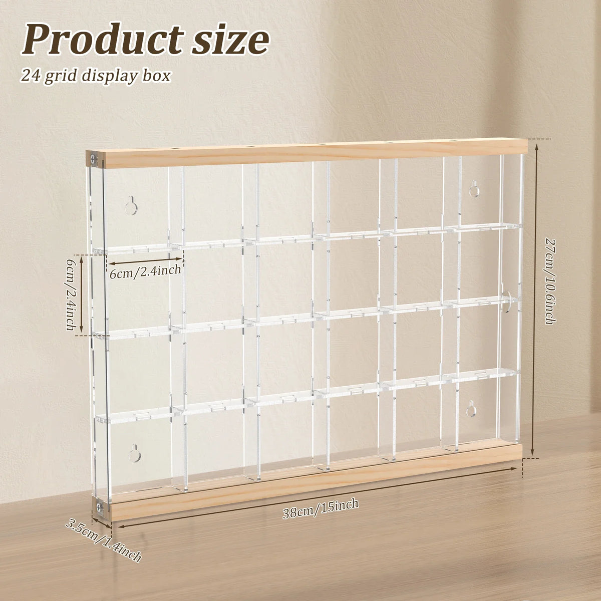 16/24 Grids Acrylic Coin Holder Clear Challenge Coin Display Box Military Medals Badges Display Case Versatile Home Decoration