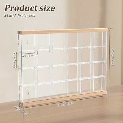 16/24 Grids Acrylic Coin Holder Clear Challenge Coin Display Box Military Medals Badges Display Case Versatile Home Decoration