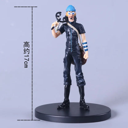 Anime One Piece Brook Chopper Usopp Robin Franky Black Suit Ver. PVC Action Figure Game Statue Collectible Model Toys Doll 17cm