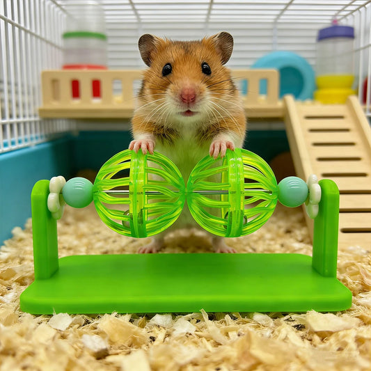 1PC Hamster Toy Rotating Bell Ball for Syrian Dwarf Hamster Boredom Relief Interactive Play Cage Enrichment Climbing Accessory