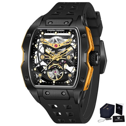 PAGANI DESIGN 42MM Hollow Skeleton Men Mechanical Watches Luxury Sapphire Glass Automatic Watch 50M Waterproof Watch For Men