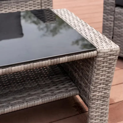 Waterproof European Style Patio Wicker Lounge Sofa Outdoor Conversation Sets Modern Rattan Garden Furniture Hotel Armchairs