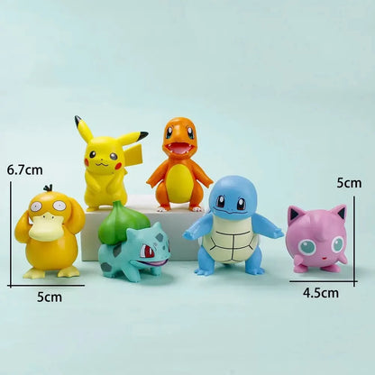Poke Cartoon wacky Pikachu Snorlax Psyduck Gengar Anime Figure Blind Box Toys