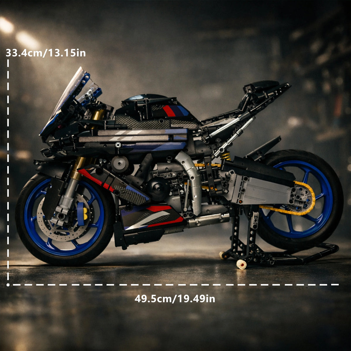 MOC Cool Superbike Model Kit 1909PCS Black Red Blue Edition 5 Scale Racing Motorcycle Building Blocks for Adults Holiday Gifts
