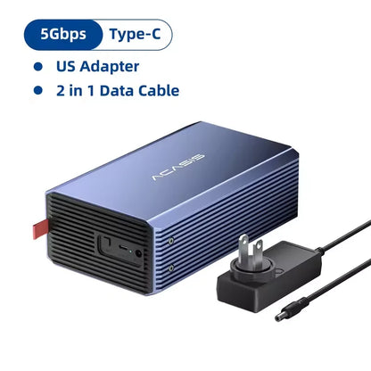 Acasis Dual Bay 3.5/2.5 Inch HDD/SSD Case 60TB External Hard Drive Enclosure SATA to USB Hard Disk Array with RAID Function