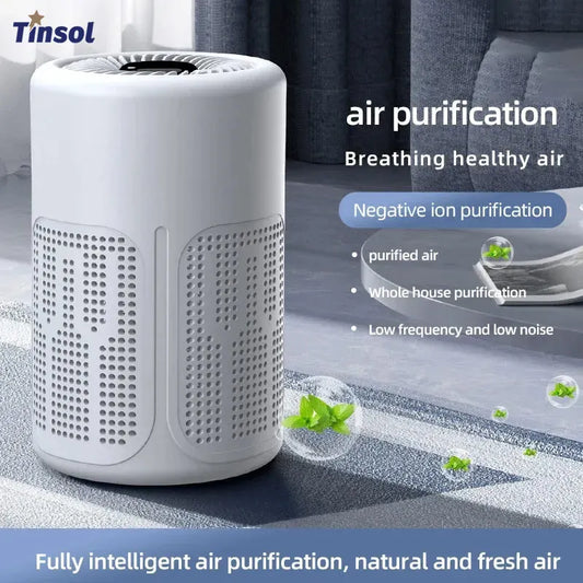 TINSOL New Mini Air Purifier HEPA Filter uses negative ion technology to eliminate formaldehyde odors smoke and dust particles