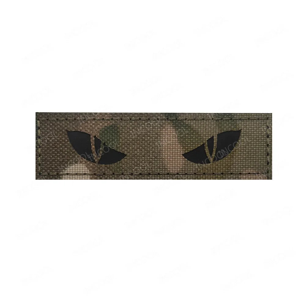 Cat Eyes Glow In Dark Patches Infrared IR Reflective Rubber Appliqued For Hats Helmet Uniform Backpack
