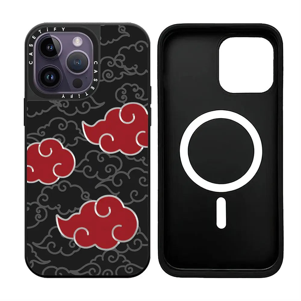 Naruto Anime MagSafe Phone Case for iPhone 15 14 13 12 Promax Mirror Shockproof Fashions Silicone Protective Cover Magnet Case