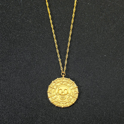 Pirates of the Caribbean Jack Sparrow Aztec Skeleton Skull Heads Toy Coin Medallion Cosplay Prop- Vintage Items