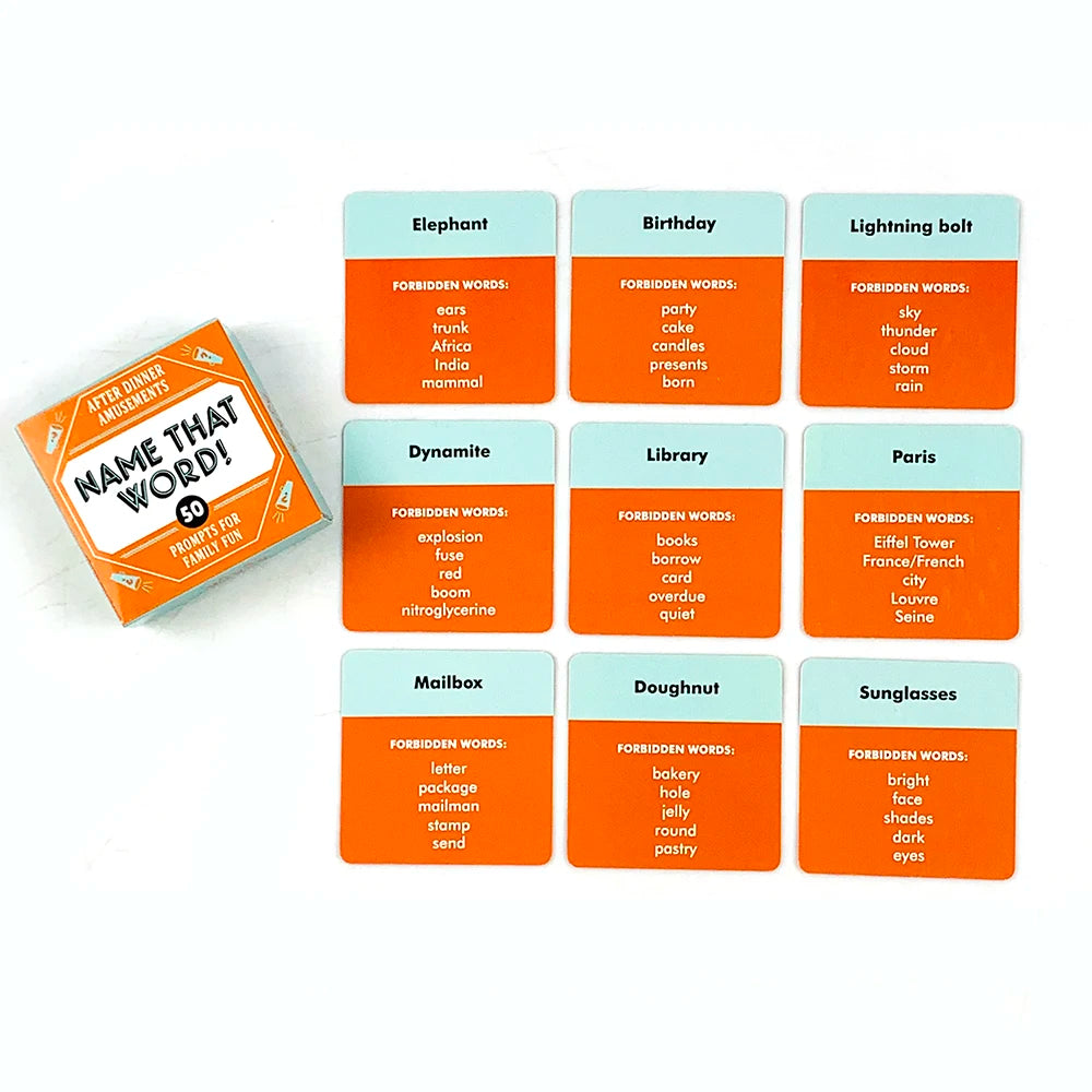 Mini Size Game Cards "  Name That Word !"51 Pcs Cards Game Family Gathering Card Game True Heart Flower Adventure Camping Game