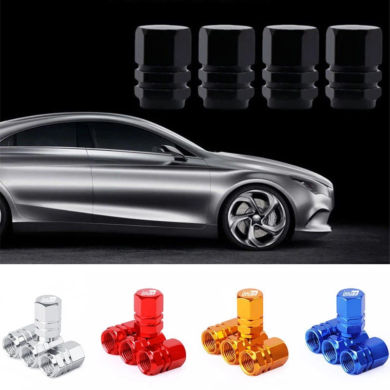 Car Wheel Tyre Tire Air Aluminum Alloy Valve Caps For Toyota GR Sport Gazoo Racing Yaris 86 Corolla Hilux Supra C-HR Accessories