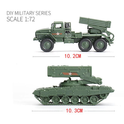 1/72 Russian Army BM-21 Vehicle T-14 Armata T90MS Tank Assembly Military Model Puzzle T62A TOS-1 Armoured Vehicle Building Toys