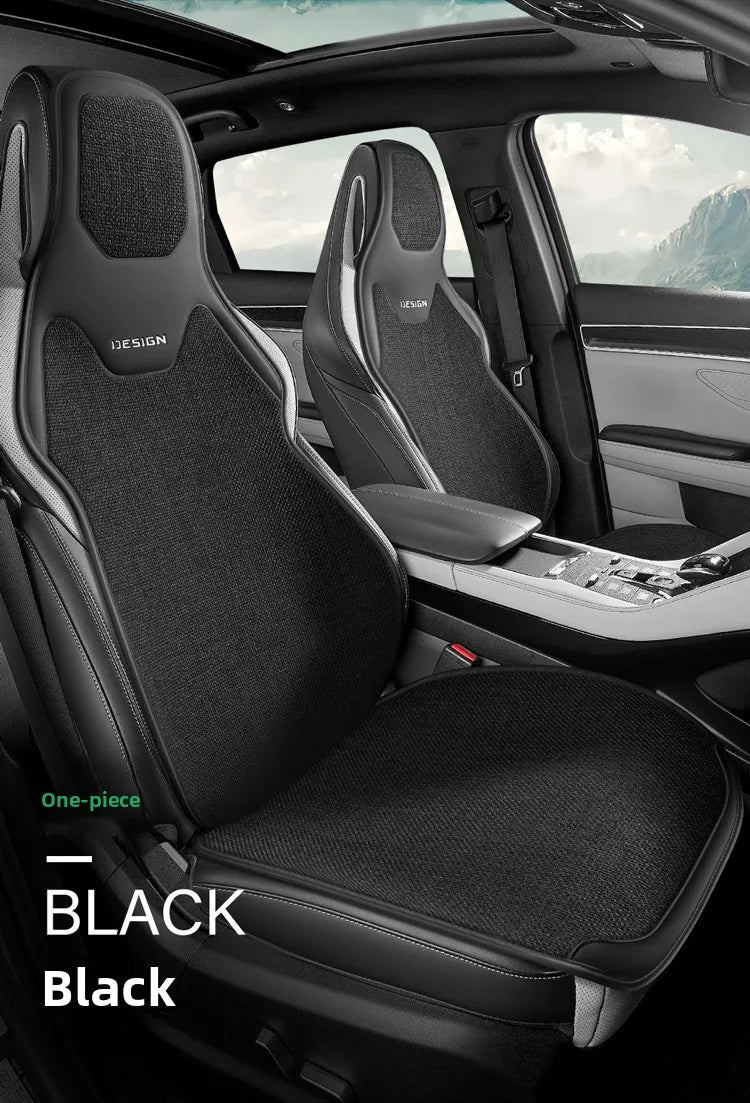 Universal Linen Car Seat Cover Four Season Flax Comfortable Breathable Anti-Slip Car Covers Cushion SUV Sedan Seat Protection