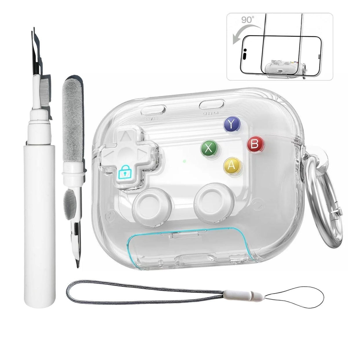 for AirPods Pro 3/Pro 2/Pro/4 Case with Secure Lock Cute 3D Game Player Design Protective Earphone Case Cover for AirPods 4/Pro3