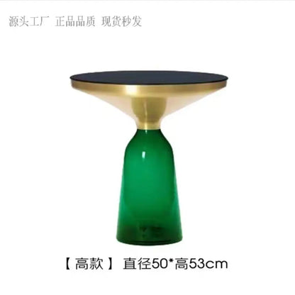 Modern Light Luxury Glass Coffee Table Creative Living Room Balcony Colorful High-end Table on The New Nordic High-end
