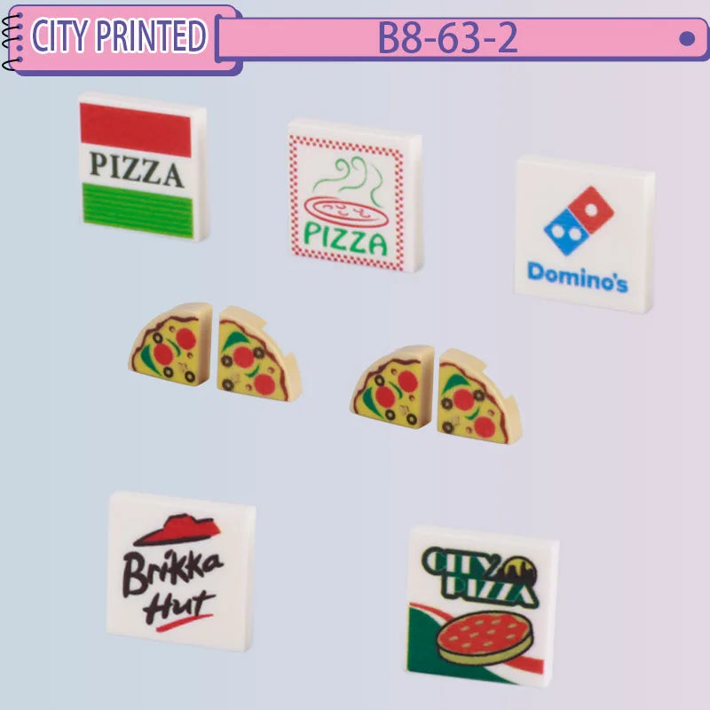 DIY City Tiles Printed Building Blocks Street View Ghost Pumpkin Medical Stretcher Music Package Bricks Christmas Halloween Toys