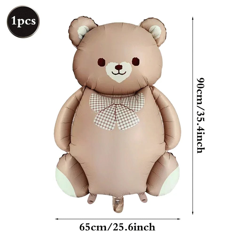 Cute Bear Kids 1st Birthday Hat Thick Non-woven Cute Bear Felt Birthday Banner Ball String Baby Shower Party Decoration Supplies