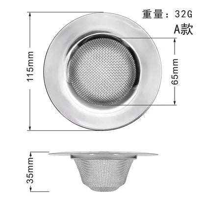 Kitchen Sink Filter Stainless Steel Mesh Sink Strainer Filter Sewer Mesh Strainers Bathroom Sink Strainer Drain Hole Filter Trap