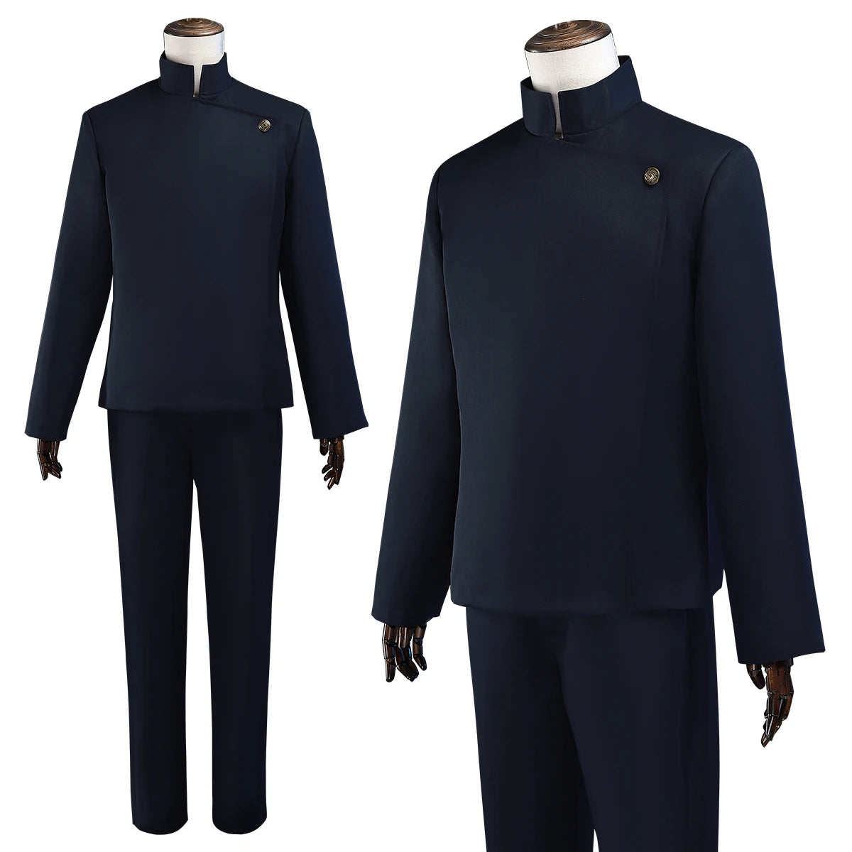HOLOUN Jujutsu JJK Manga Anime Suguru Geto Satoru Gojo Cosplay Costume Wig Dark Blue Jacket Pants Uniform Rose Net Halloween