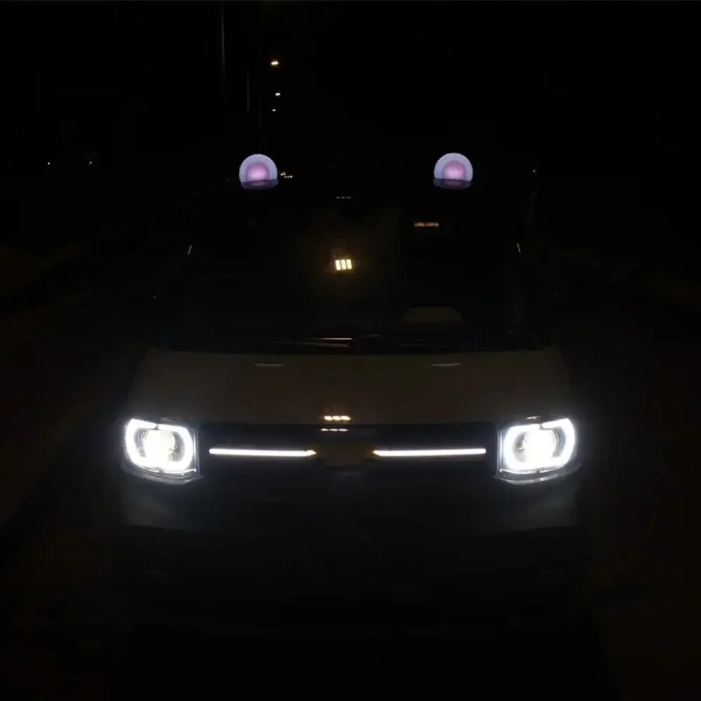 With or without lights 1 or 2pcs The car roof solar light decoration cat ears car cute panda ears Roof exterior decoration