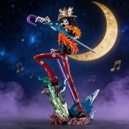 33cm/12.99inch One Piece Figure BROOK Action Figures Anime Pvc Burukku Statue Desktop Ornamen Collection Model Toys for Gifts