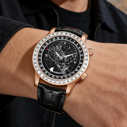 HANBORO Starry Sky Series Men's Fully Automatic Mechanical Watch Fashion Waterproof Night Light Watch