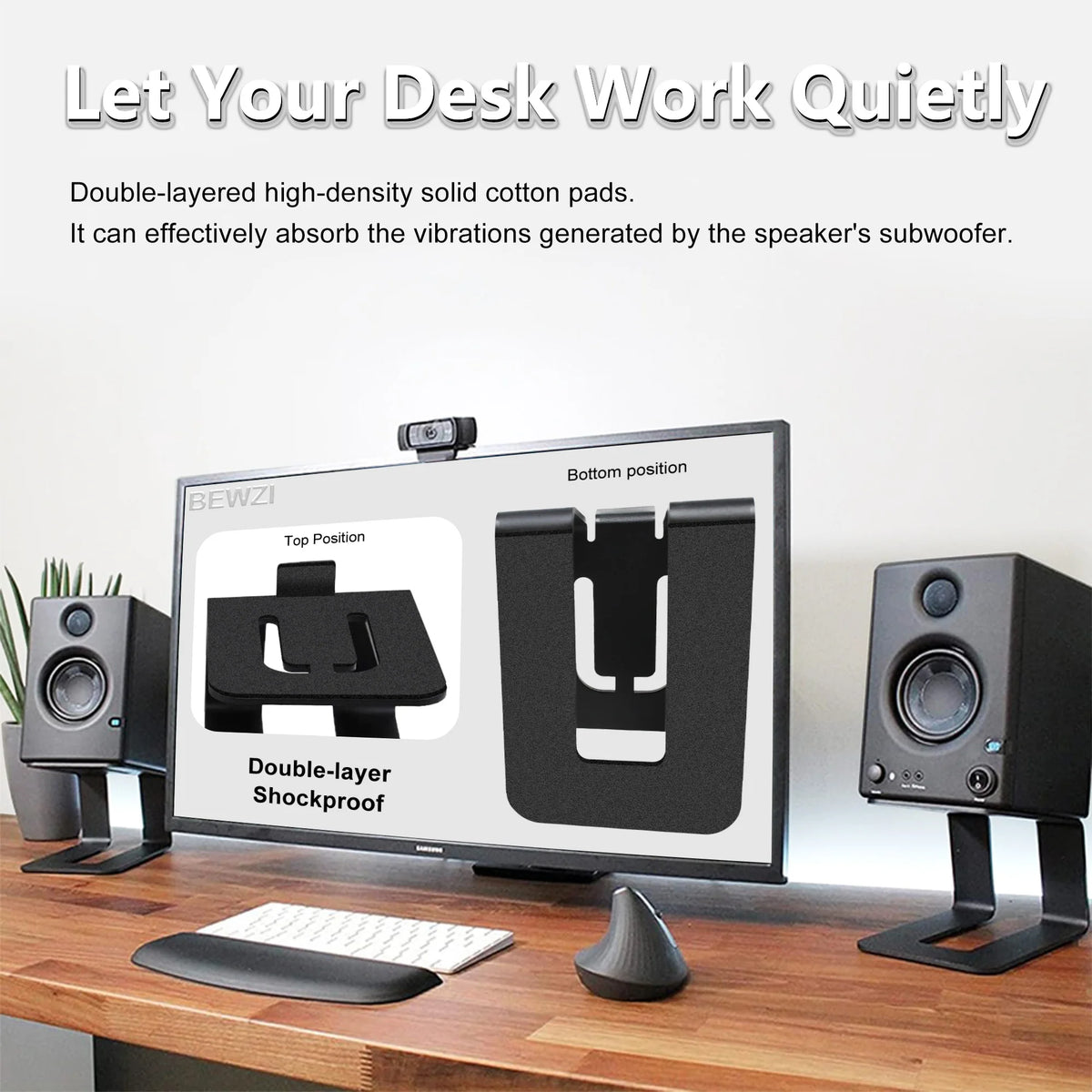Desktop Speaker Stand Anti-vibration Audio Base Accessory Stand Steel Material Medium Height Speaker Bracket