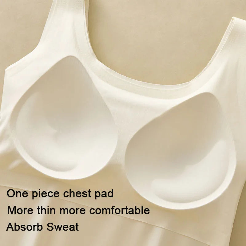 M-4XL For 40-115kg Summer Seamless Camisole Top For Women with Chest Pads Sleeveless Underwear Inner Wear Slimming Tank Tops