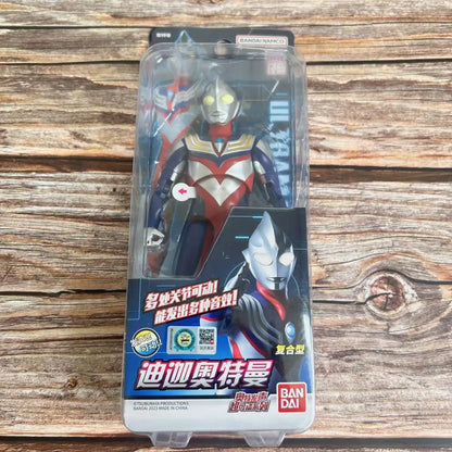 Bandai Original Genuine 17.5cm Vocal Ultraman Series Model Ornaments Movable Figure Model Collection Holiday Gifts Hot