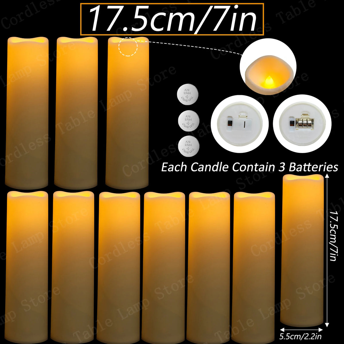 9-300Pcs Led Candles for Wedding Artificial Candle Concert Flameless Candle Battery Operated Pillar Candle for Table Centerpiece