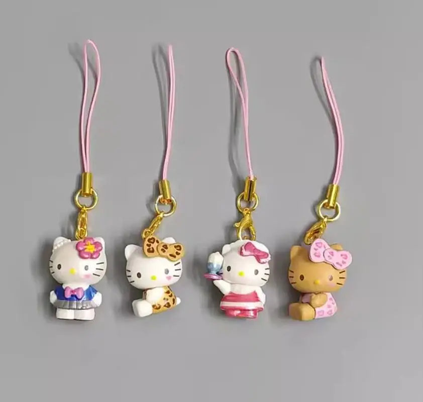 New In Stock Cute Black Leather Kt Cat Jewelry Pendant Blind Box University Kt Cat Phone Case Hanging Decoration Surprise Gift