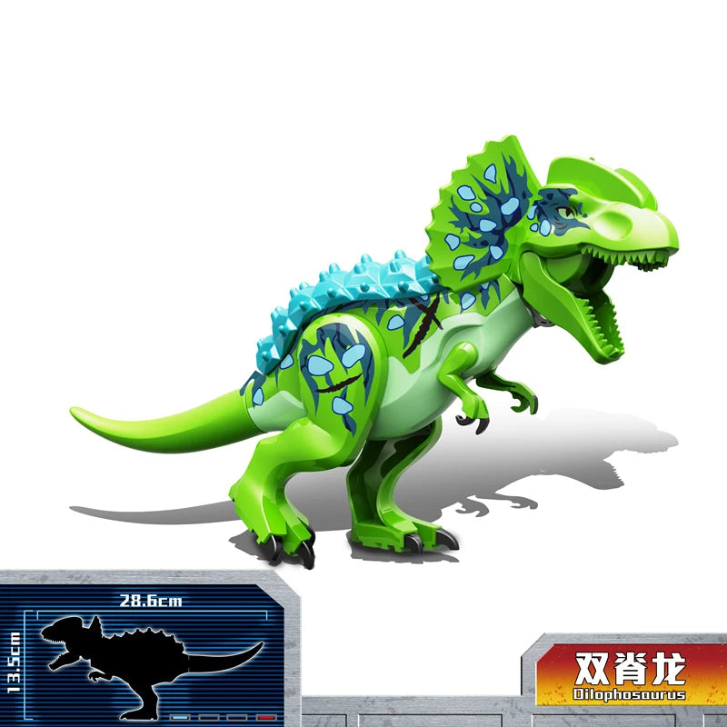 Jurassic Dinosaurs Spinosaurus Large Brick Toy Joints Open Mouth 7 Color Designs, Collectible Decor DIY Puzzle Assembly Gift