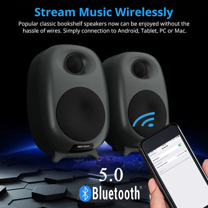 Bestisan SR06 80W Gaming Bluetooth Bookshelf Speakers Computer Active Speaker Soundbar Hifi Home Theater Bass For PC TV