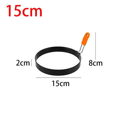 Fried Egg Ring Stainless Steel with Heat  Resistant Silicone Handle Non-Stick Fried Egg Mold Scrambled Eggs Form