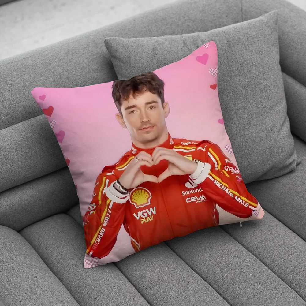 F1 16 C-Charles L-Leclerc Pillow Case Soft Cushion Cases for Farmhouse Sofa Decor Home Decorations and Protector