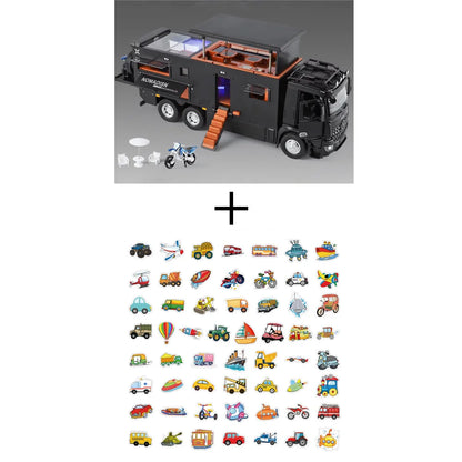 1:18 Off-road RV Diecast Models Alloy Toys Cars Folding Rearview Mirror Doors Opened  with Sound Light Vehices Birthday Surprise