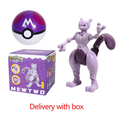 Pokemon Figure Dragonite Gengar Mew Snorlax Lapras Pokeball Elf Ball Deformation Toy Pikachu Monster Educational Doll Kids Gift